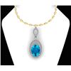 Certified 59.19 Ctw Blue Topaz & Citrine And Diamond I2