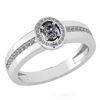 Certified 0.35 Ctw Diamond 14K White Gold Halo Ring