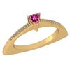 Certified 0.35Ctw Pink Tourmaline And Diamond 14k Yello