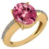 Certified 5.30 Ctw Pink Tourmaline And Diamond VS/SI1 R