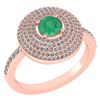 Certified 0.99 CTW Emerald And Diamond 14k Rose Gold Ha