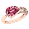 Certified 1.54 Ctw Pink Tourmaline And Diamond VS/SI1 H