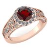 Certified 1.84 Ctw Garnet And Diamond VS/SI1 Halo Ring