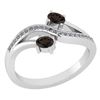 Certified 0.53 Ctw Smoky Quarzt And Diamond 14k White G