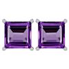 Certified 11.24 Ctw Genuine Amethyst 14K White Gold Stu