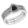 Certified 0.91 Ctw Smoky Quarzt And Diamond 14k White G