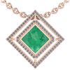 Certified 2.40 Ctw Emerald And Diamond SI1/SI2 14K Rose