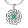 Certified 1.19 Ctw SI2/I1 Emerald And Diamond 14K White