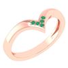 Certified 0.03Ctw Emerald And Diamond 14k Rose Gold Ban