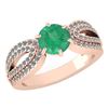 Certified 1.71 Ctw Emerald And Diamond Wedding/Engageme