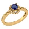 Certified 0.37 CTW Blue Sapphire And Diamond 14k Yellow