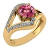 Certified 1.04 Ctw Pink Tourmaline And Diamond Wedding/