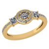 0.77 Ctw Diamond 14k Yellow Gold Halo Ring