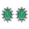 Certified 1.24 Ctw Emerald And Diamond 14k White Gold H
