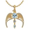 Image 1 : Certified 3.41 Ctw Aquamarine And Diamond Eagle Necklac