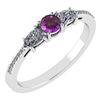 Image 1 : Certified 0.77 Ctw Amethyst And Diamond Platinum Halo R