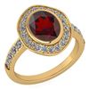 Certified 2.55 Ctw Garnet And Diamond VS/SI1 Halo Ring