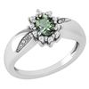 Certified 0.51 Ctw Green Amethyst And Diamond 14k White