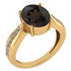 Image 1 : Certified 5.30 Ctw Smoky Quartz And Diamond VS/SI1 Ring