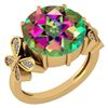 Certified 6.20 Ctw Mystic Topaz And Diamond VS/SI1 Ring