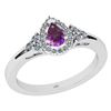 Image 1 : Certified 1.27 Ctw I2/I3 Amethyst And Diamond 10K White