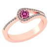 Certified 1.30 Ctw Pink Tourmaline And Diamond 14k Rose