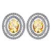 Certified 3.12 Ctw Citrine And Diamond 18K White Gold H