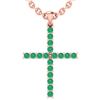 Certified 0.54 Ctw Emerlad 18k Rose Gold Pendant