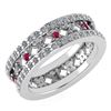 Certified 1.14 Ctw Ruby And Diamond 18K White Gold Halo