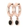 Certified 1.00 Ctw Smoky Quartz Hoop Earring 10K Rose G