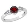 Certified 1.12 Ctw Garnet And Diamond 14k White Gold Ha