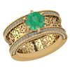 Image 1 : Certified 1.81 Ctw Emerald And Diamond Wedding/Engageme