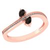 Certified 0.50 Ctw Smoky Quarzt And Diamond 18K Rose Go
