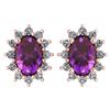 Image 1 : Certified 1.24 Ctw Amethyst And Diamond 14k Rose Gold H