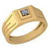 Certified 0.15 Ctw Diamond VS/SI1 Mens Band Ring 18K Ye