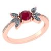 Image 1 : Certified 1.11 Ctw Ruby And Diamond 14k Rose Gold Halo