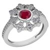 Certified 0.67 Ctw Ruby And Diamond VS/SI1 Engagement H