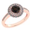 Image 1 : Certified 1.28 Ctw Smoky Quarzt And Diamond 14k Yellow