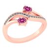 Certified 0.53Ctw Pink Tourmaline And Diamond 14k Rose