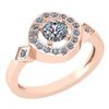 Certified 0.77 Ctw Diamond 14K Rose Gold Halo Ring (SI1