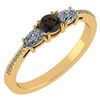Certified 0.77 Ctw Smoky Quarzt And Diamond 14k Yellow