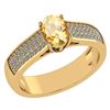 Certified 1.2Ctw Citrine And Diamond 14k Yellow Gold Ha