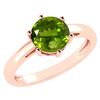 Image 1 : Certified 2.00Ctw Genuine Peridot 14k Rose Gold Halo Ri