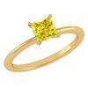 Image 1 : Certified 0.75 Ctw Princess Cut Fancy Yellow Diamond 18