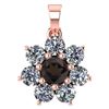 Certified 0.93 Ctw Smoky Quarzt And Diamond 18K Rose Go