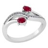Certified 0.53Ctw Ruby And Diamond 14k White Gold Halo