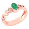Certified 0.50Ctw Genuine Emerald 14K Rose Gold Ring