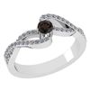 Certified 0.61 Ctw Smoky Quarzt And Diamond 18K White G