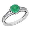 Certified 1.47 Ctw Emerald And Diamond Wedding/Engageme