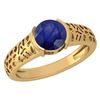 Certified 1.25 Ctw Blue Sapphire 14K Yellow Gold Solita